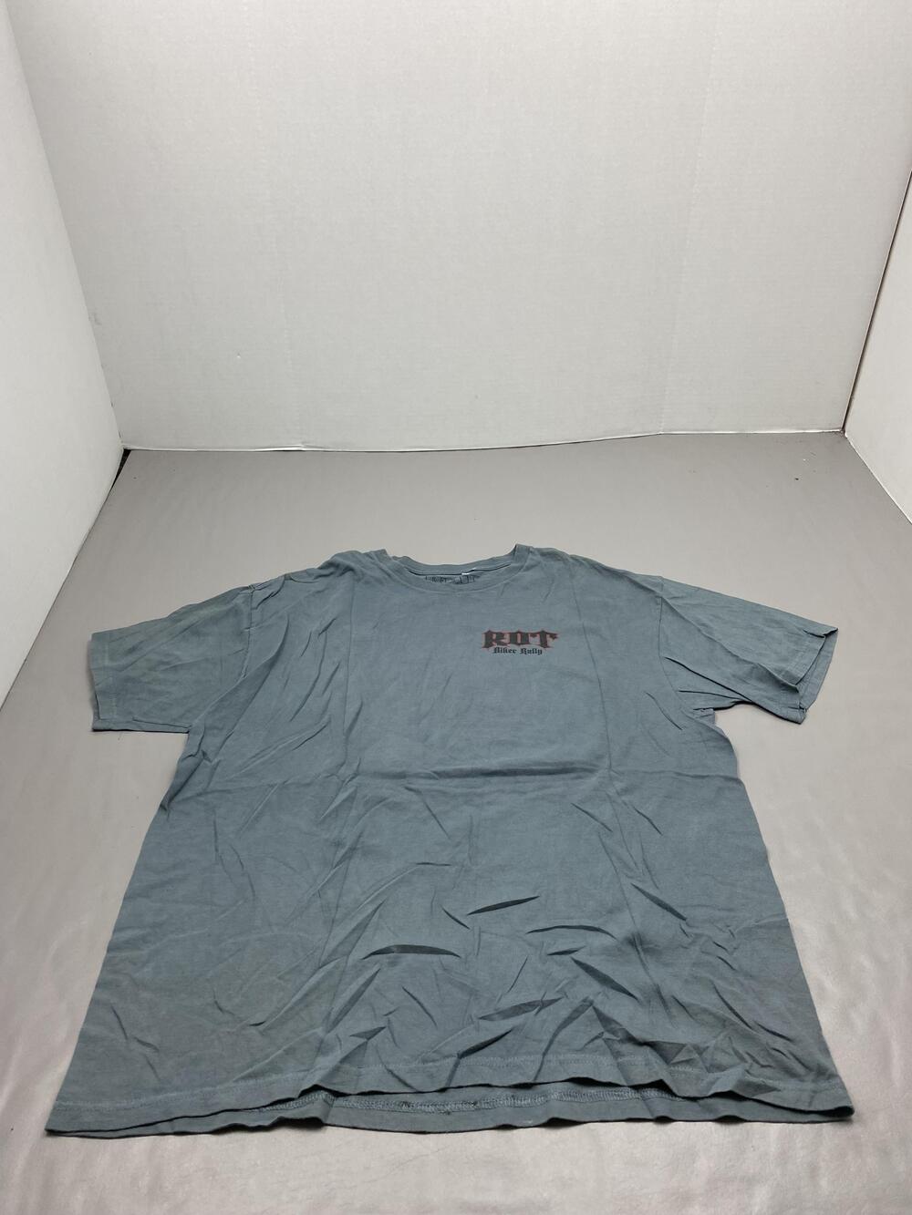 ROT Rally Shirt Mens XL Gray Biker Bull Skull 2011 Austin Texas Back Print